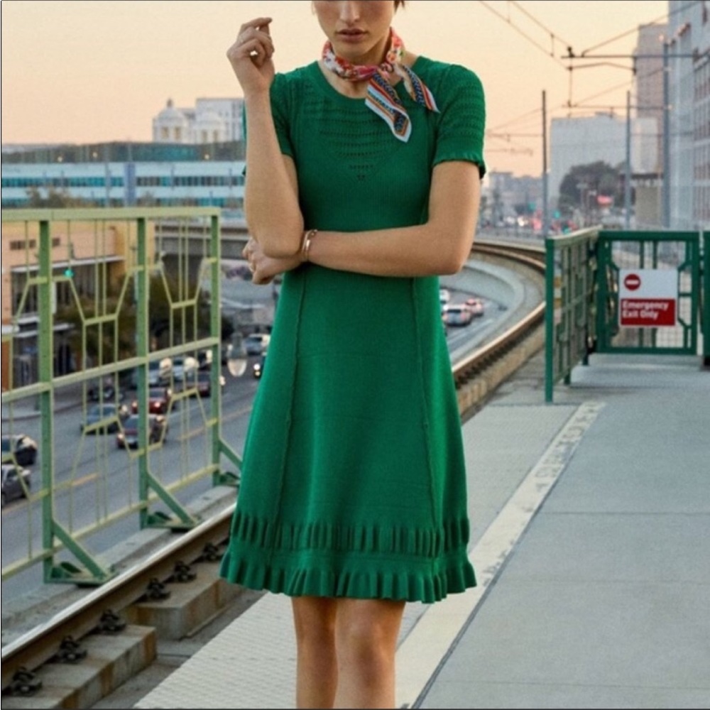 Anthropologie Maeve Promenade Pointelle kelly dress